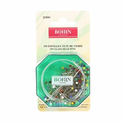 Bohin Quilting Glass Head Pins Size 20 - 1 1/4in 150ct