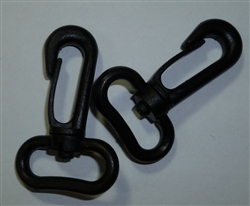 Swivel Snap Hooks Black Plastic 2 pk