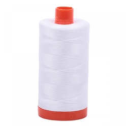 50wt Aurifil Cotton Thread Silver White