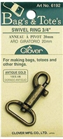 Bag Hardware  3/4" Swivel Ring - Antique Gold