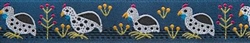 Ribbon 7/8" Blue Guinea Fowl Sue Spargo Renaissance Ribbons
