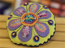 Flower Pincushion Wool Felt Embroidery - Sue Spargo