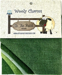 WC5716 Wooly Charms Greens 5" sqs 5 Pack