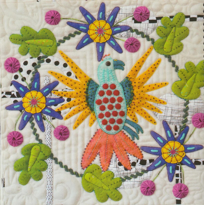 Sue Spargo Folk-art Quilts - Mini Flower Pot blocks from my