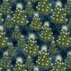Winter Hollow Trees All Over Navy