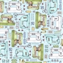 *BLUE Measure Twice Sewing Machines on blue 44"X36"