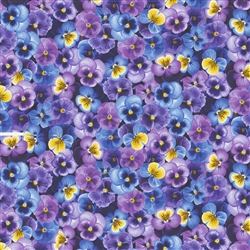 Purple Packed Pansy Cotton from Pansy Paradise Timeless treasures