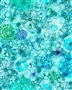 BLUE Timeless Treasures Electric Ocean. Pretty Sea Diatoms - Aquamarine   44" x36"