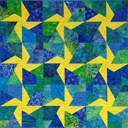 Sparklers quilt Pattern works with Creative Grids Ruler