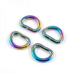 1/2" D-rings for 1/2in Straps Rainbow 4pk