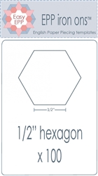 EPP Iron On Hexies 1/2"  Hugs 'N Kisses