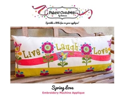 Spring Love Bench Pillow embroidery version