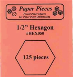 English Paper Pieces Hexagons 1/2" paper pieces 125pc