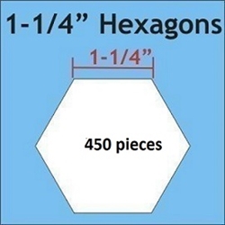 English Paper Pieces Hexagons 1-1/4" 450 pack