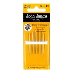 Easy Threading Sewing Needles Sizes 4/8 John James 6pk JJ11448