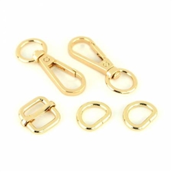 1/2" Snap Hook & D Ring Gold Bag Hardware