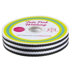 Black and White 1" x2 yds Webbing