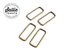 1-1/2in Antique Brass Rectangle Rings 4pc Salle Tomato