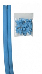 Zippers by the Yard Parrot Blue