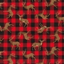 Plaid Red with Deer spattered over